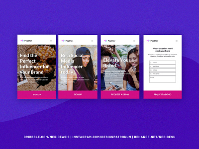 PopStar Influencer App | UI Design ui user inteface web app website