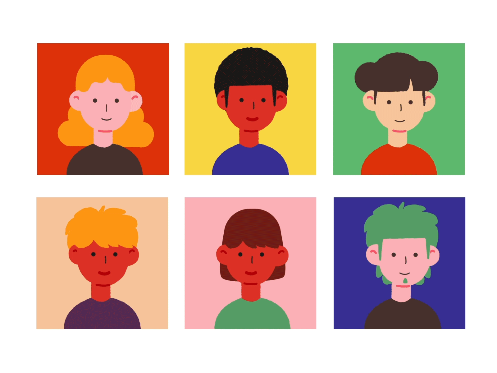 Animated Diverse People Profiles 2danimation aftereffects animated animation design illustration mograph motiongraphics