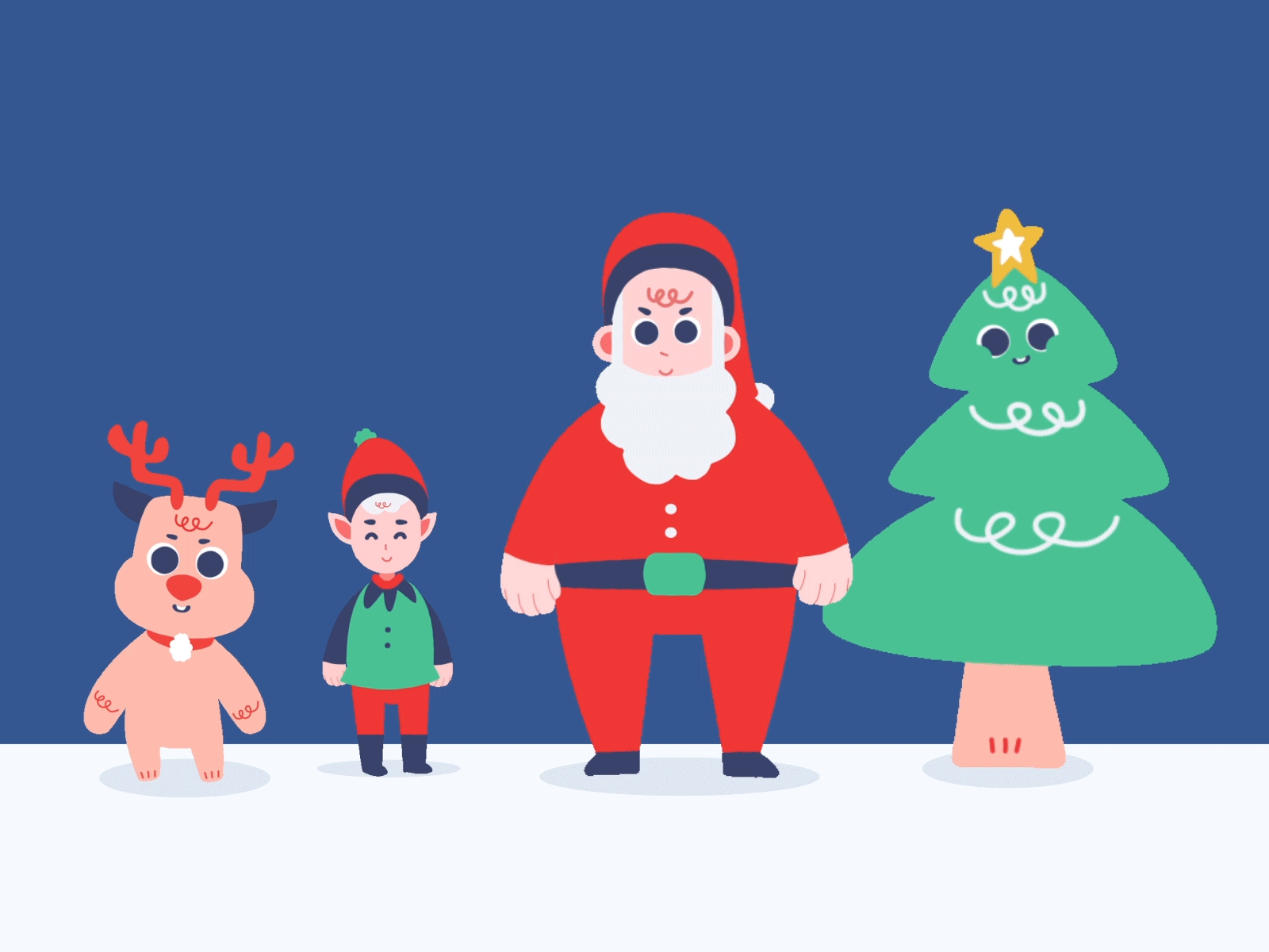 Animated Christmas Characters 2danimation aftereffects animated animation character character design illustration illustrator mograph motiongraphics