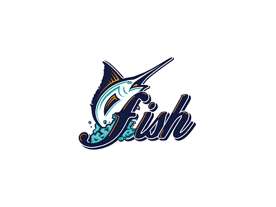 Fish Out of Water adobe ilustrator art branding design fish icon illustration lettering logo logotype ocean summer typogaphy vector