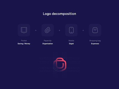 Pocketbook logo decomposition app branding design designer jajadesign logo logo construction logo design logodesign mobile pocketbook sydney