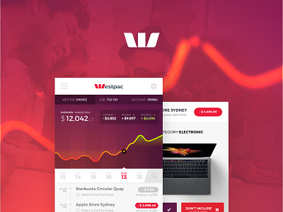 Westpac bank app Redesign - My Budget Assistant app bank concept design freelance interface mobile ui ux westpac