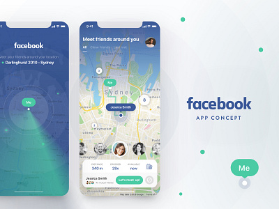 Let's to meet by Facebook! Concept App app concept facebook freelancer interaction interaction design ios sydney ui ui ux ui ux design ui animation