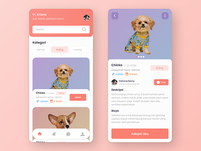 adopt animals app concept