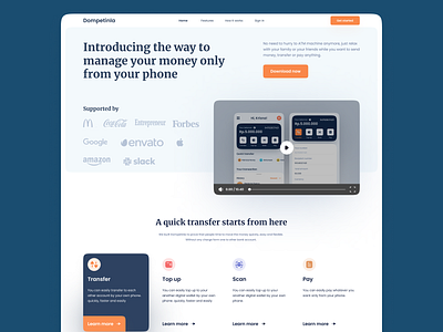 Dompetinla Website - Exploration color dashboard design figma interface landing page layout management money popular typography ui ui ux ui design uidesign uisupply uiux user interface uxui website