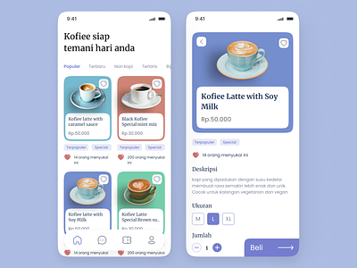 Kofiee App - Exploration app coffee color concept design figma interface light mobile pallete ui ui ux ui design uidesign uisupply uiux uix user interface ux ui uxui