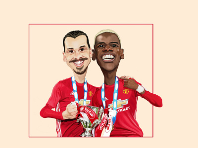 Caricature: Ibra - Pogba illustration