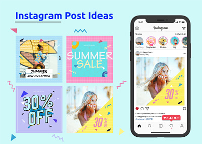 Instagram Post Ideas colorful design cute art fashion app fashion blogger graphic design illustration instagram ads instagram banner sale