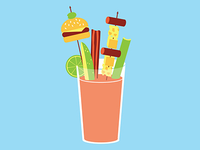 Wisconsin Bloody Mary alcohol drinks flat icon illustration modern