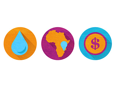 Tanzania Water Project africa flat icon illustration modern money tanznaia water