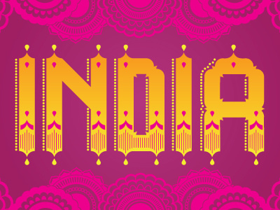 India Typography custom type india pattern travel typography