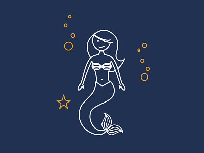 Mermaid flat icon illustration mermaid modern