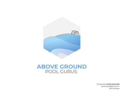 Pool Logo blue branding company gradient logo pool simple water