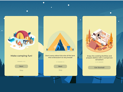 Get started camping mobile app by Raka Rizky on Dribbble