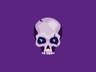 Flat Vector Skull 2d 2d art art character character art diamond flat flat art flat design flat icon game game art icon illustration indie game indie game dev skull unity vector vectorart
