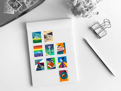 A stamp illustration project design graphic design illustration seattle stamp design