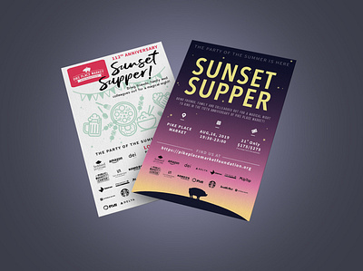 Sunset Supper at Pike Market design flyer design graphic design illustration