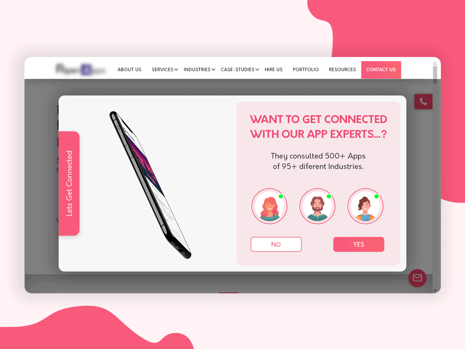 Let's Get Connected - Website Popup Design