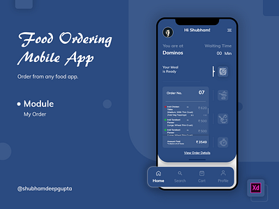 Food Ordering Mobile App Ui Design Concept adobe xd adobexd app concept app design design design concept food app food app design food app ui mobile app mobile app design mobile ui order details order ui shubham deep super app ui ux