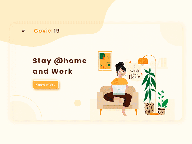 Covid19 - Work from home Landing Page Animation adobe xd adobexd animation corona design illustration india pandemic prototyping sdg shubham deep ui ux webdesign webdesigner website website designing wfh work from home xd proto