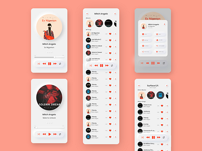 Neumorphic Music Player App UI