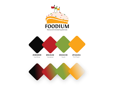 Foodium - Colour Palette brand design brand identity colour design nigerian restaurant