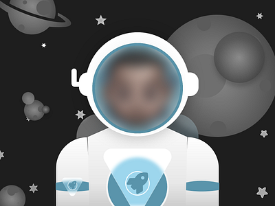 Astronaut | Frosted Glass 3d adobe xd astronaut frosted glass planets space spaceman spaceship stars