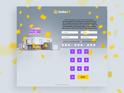 Lotto27 | Lottery Interface UI Design