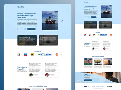 Oilfield Service Provider Website design marine services oil and gas ui ux website