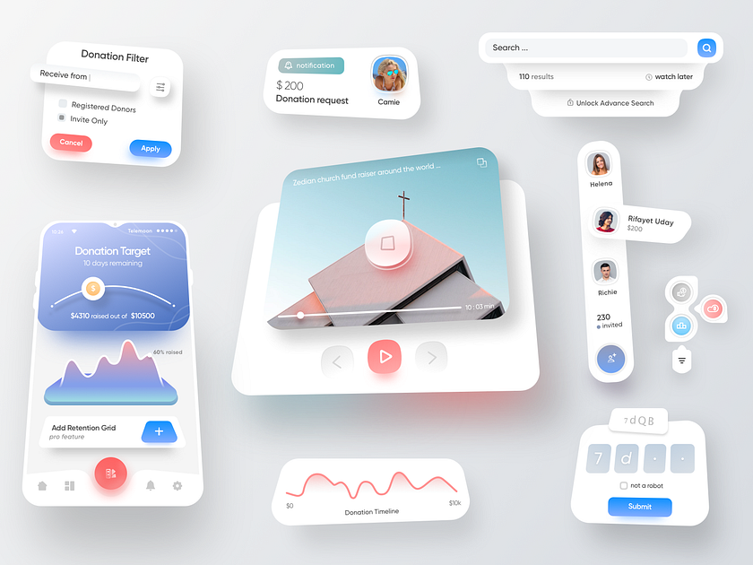 Donate UI KIT Interaction by Rifayet Uday on Dribbble