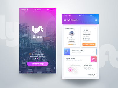 Lyft Advance Book bangladesh car creative flat design google google design ios app lyft material design minimal design mobile app uber