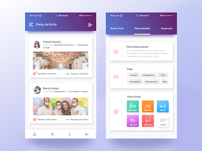Party Town App v2 app apple creative flat ios ios app design iphone 6 app life party social ui ux