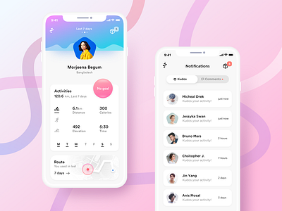 Sports activity android apple dashboard google google design ios iphone x material design minimal design social sports user profile