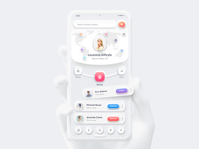 Nearby App Neomorphic UI