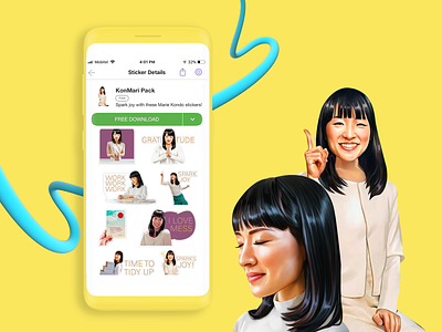 Konmari Viber Sticker Pack branding communication concept design digital arts illustration sticker design style ui viber