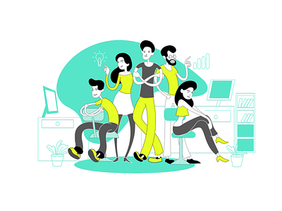 Team branding communication concept design digital arts illustration style ui vector web illustration