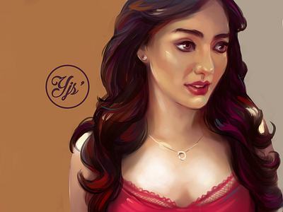 Girl with red dress clip studio paint digital arts digital painting illustration style