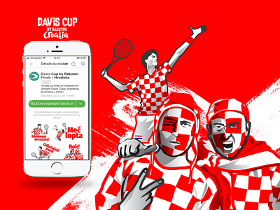 Davis Cup -Croatia branding communication concept croatia davis cup digital arts finals illustration rakuten russia sticker design style tennis ui vector viber web illustration