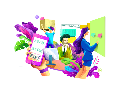 Online Business app illustration colorful communication concept design digital arts illustration online store style ui web design web illustration