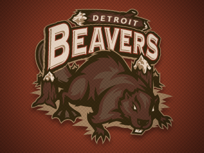 Detroit Beavers Main Logo beavers brand detroit hockey identity patch sports team