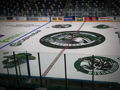 Cedar Rapids RoughRiders Home Ice cedar hockey ice identity logo rapids roughriders sports team