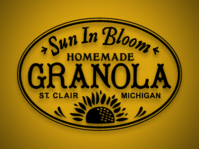 Sun In Bloom Logo granola identity label logo michigan sun sunflower