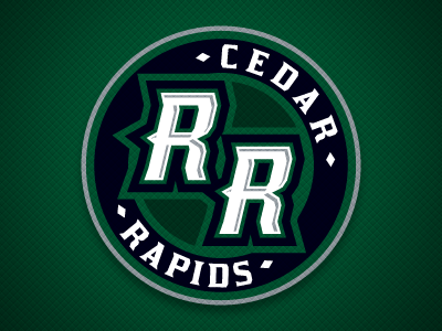 Cedar Rapids RoughRiders Shoulder Patch Logo cedar hockey ice identity logo patch rapids roughriders shoulder sports team