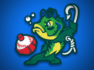 Bluegills Main Logo baseball bluegill bobber design fish hook logo sports team vector