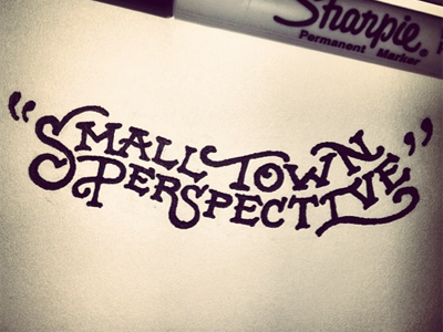 Small Town Perspective apparel drawing label perspective sketch small town type typography