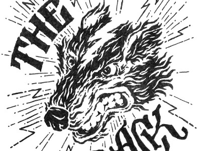 The Pack apparel drawing label pack sketch type typography wolf