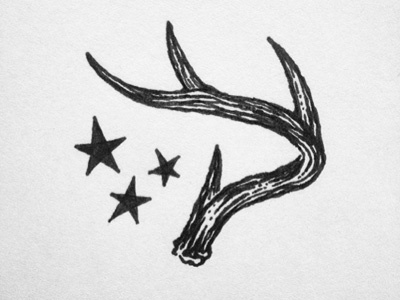Antler Stars antler apparel buck deer drawing label sketch type typography