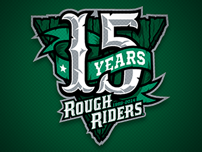 15 Years Roughriders Logo anniversary brand design identity logo roughriders vector wood