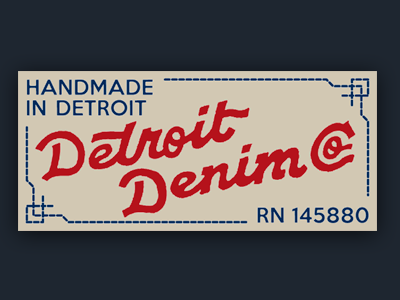 Detroit Denim Label custom denim detroit hand label lettering logo stamp typography vector