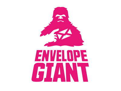 Envelope Giant Main bigfoot brand design envelope giant identity logo pink sasquatch vector yeti